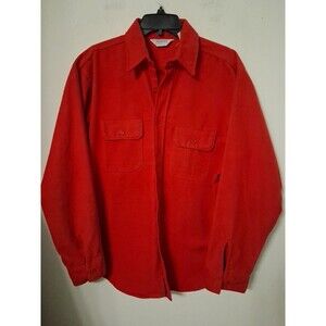 VTG Five Brother Red Flannel Button Shirt Men's L Long Sleeve Shirt Made USA